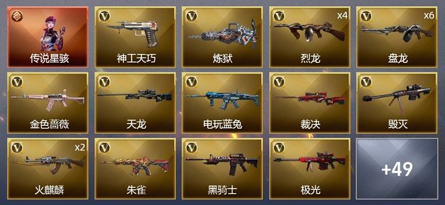 穿越火线（CF）1传说角色 1王者武器 65V武器 3V角色 35皮肤 可排位 新锐