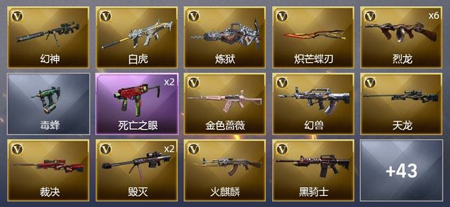 穿越火线（CF）1炫金武器 76V武器 5V角色 18皮肤 可排位 枪王