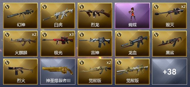 穿越火线（CF）1王者武器 1炫金武器 48V武器 19皮肤 可排位