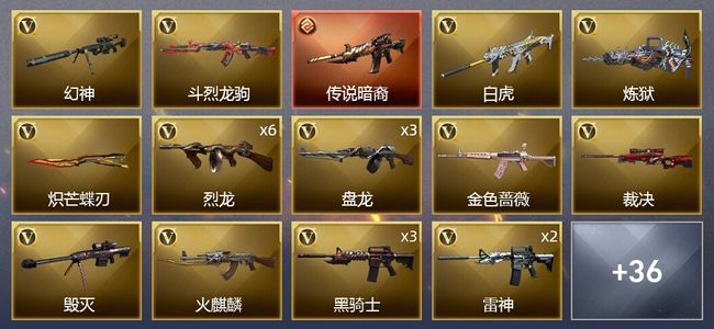 穿越火线（CF）1传说武器 4王者武器 73V武器 2V角色 9皮肤 可排位 新锐