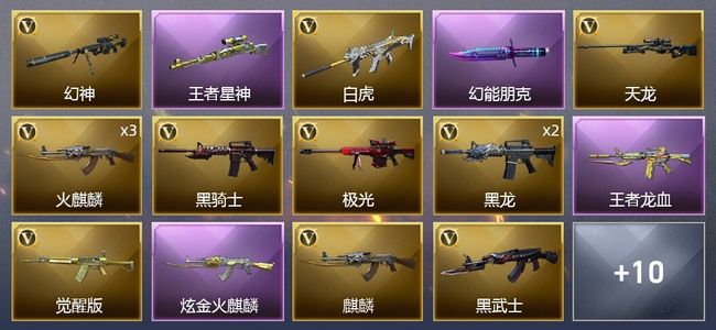 穿越火线（CF）2王者武器 1炫金武器 20V武器 9皮肤 可排位