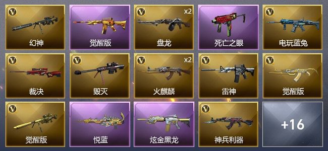穿越火线（CF）2王者武器 1炫金武器 22V武器 6皮肤 可排位 枪王