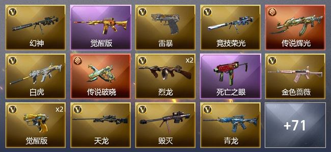 穿越火线（CF）2传说武器 6王者武器 4炫金武器 88V武器 3V角色 23皮肤 可排位 枪王
