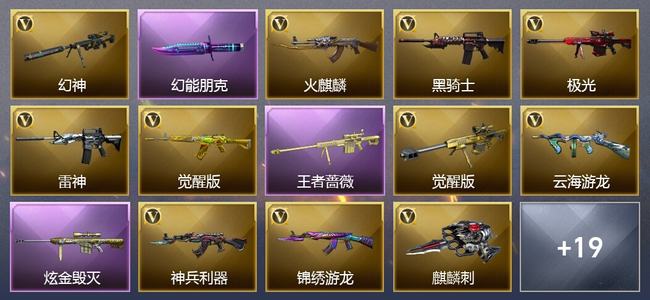 穿越火线（CF）1王者武器 1炫金武器 21V武器 1V角色 13皮肤 可排位 宗师