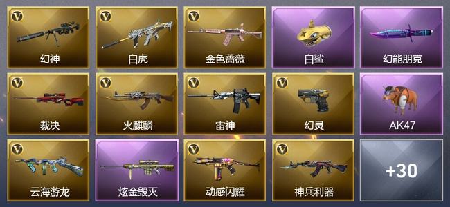 穿越火线（CF）1炫金武器 43V武器 7皮肤 可排位 枪王