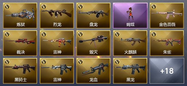 穿越火线（CF）6王者武器 1炫金武器 28V武器 8V角色 3皮肤 可排位