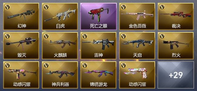 穿越火线（CF）0传说角色 0传说武器 2王者武器 0炫金武器 19V武器 1V角色 7皮肤 传奇