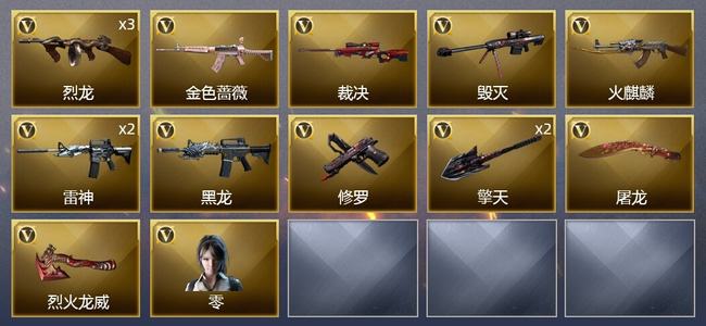 穿越火线（CF）0传说角色 0传说武器 0王者武器 0炫金武器 15V武器 1V角色 9皮肤 专家