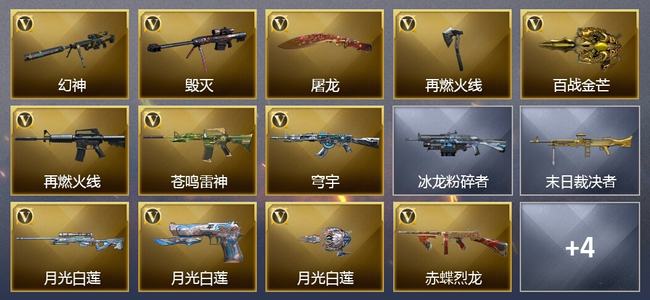 穿越火线（CF）0传说角色 0传说武器 0王者武器 0炫金武器 11V武器 2V角色 4皮肤 枪王