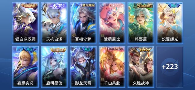 王者荣耀V8 1典藏 1无双 15传说 70史诗 233皮肤 荣耀王者