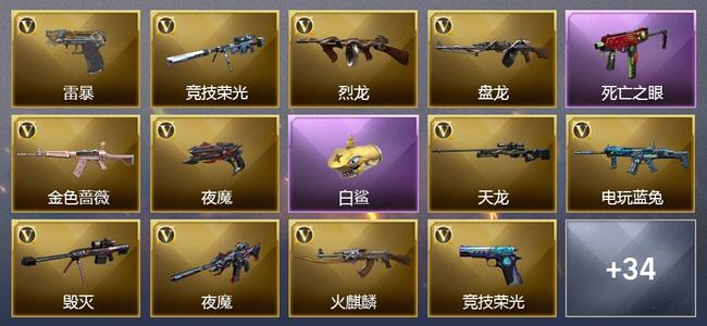 穿越火线（CF）0传说角色 0传说武器 3王者武器 1炫金武器 59V武器 21V角色 19皮肤 可排位 无