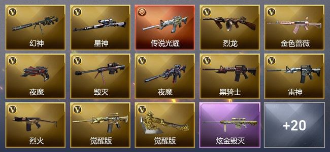 穿越火线（CF）0传说角色 1传说武器 3王者武器 1炫金武器 47V武器 19V角色 6皮肤 可排位 无