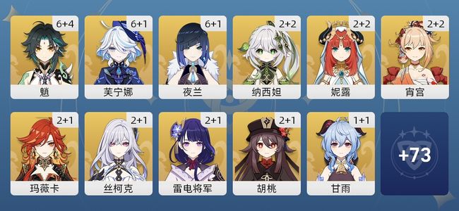 原神137黄 98角色黄 39武器黄 38五星角色 27五星武器 女主 60级