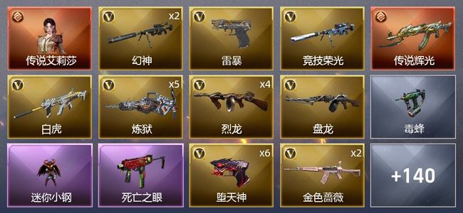 穿越火线（CF）1传说角色 1传说武器 8王者武器 271V武器 10V角色 50皮肤 可排位 传奇