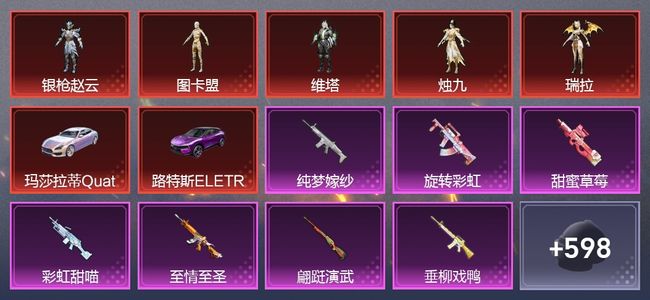 和平精英15载具 26升级枪 31粉装 13尾迹 296套装 17,4077热力 16印记