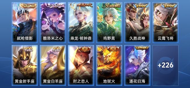 王者荣耀V7 1典藏 1星传说 11传说 72史诗 246皮肤 122英雄 非凡王者