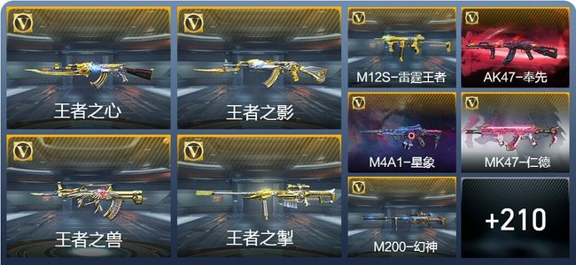 穿越火线：枪战王者V7 10王者武器 247英雄武器 5英雄角色 373万化 枪皇SS