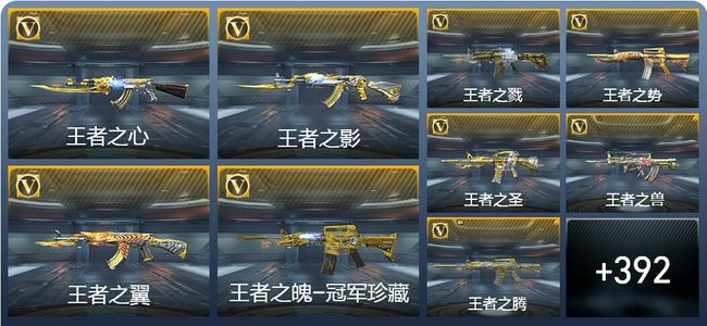 穿越火线:枪战王者V10 42王者武器 430英雄武器 18英雄角色 821万化 枪皇SSS