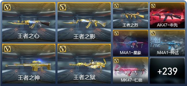 穿越火线：枪战王者V7 18王者武器 268英雄武器 10英雄角色 523万化 枪皇SS