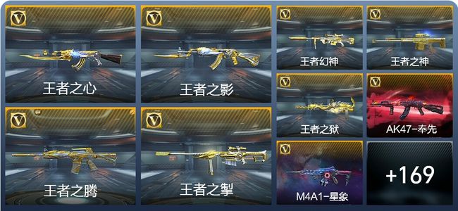 穿越火线：枪战王者V8 22王者武器 197英雄武器 6英雄角色 304万化 枪皇