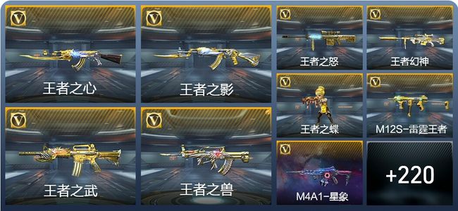 穿越火线：枪战王者V8 21王者武器 281英雄武器 11英雄角色 424万化 枪皇S