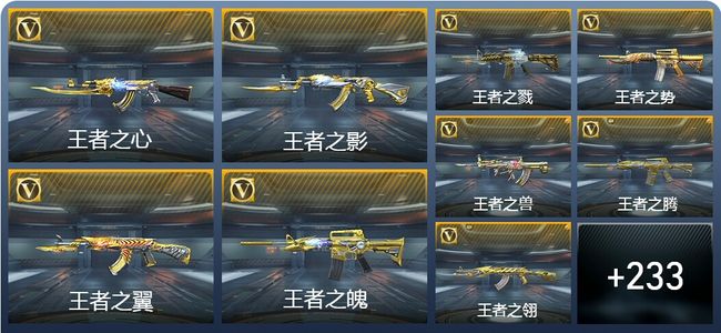 穿越火线：枪战王者V10 45王者武器 257英雄武器 18英雄角色 561万化 枪皇SS