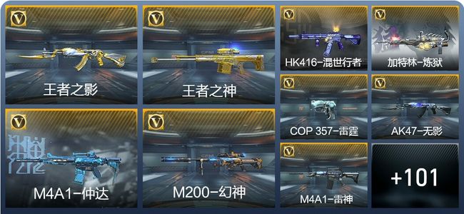 穿越火线：枪战王者V6 5王者武器 127英雄武器 3英雄角色 206万化 枪皇SSS