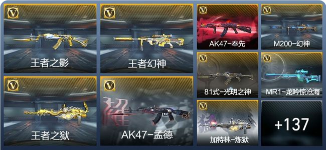 穿越火线：枪战王者V7 5王者武器 173英雄武器 2英雄角色 347万化 大师SS