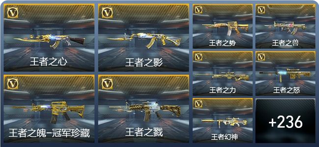 穿越火线：枪战王者V8 29王者武器 276英雄武器 9英雄角色 706万化 枪皇SS