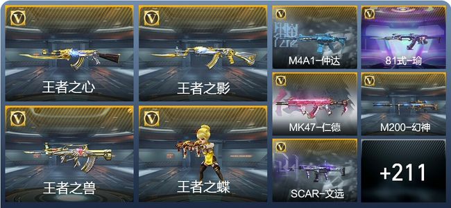 穿越火线：枪战王者V7 18王者武器 244英雄武器 10英雄角色 471万化 枪圣S