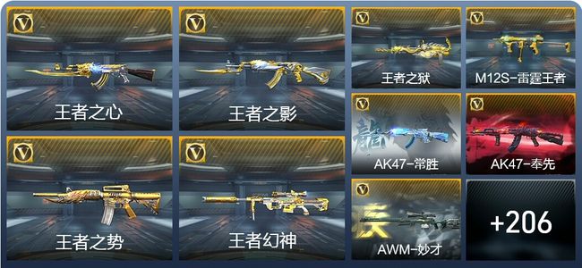 穿越火线：枪战王者V8 24王者武器 233英雄武器 7英雄角色 406万化 枪皇SS