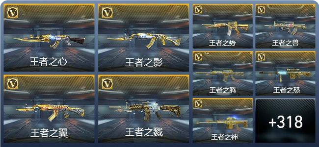 穿越火线：枪战王者V9 36王者武器 352英雄武器 11英雄角色 733万化 枪王