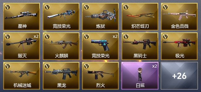 穿越火线（CF）6王者武器 43V武器 1V角色 10皮肤 可排位 专家