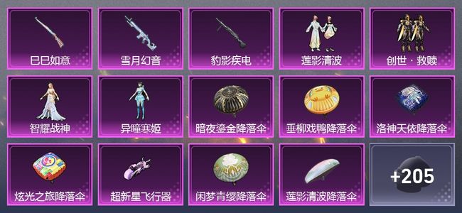 和平精英3载具 3升级枪 4粉装 5尾迹 125套装 70200热力 4印记