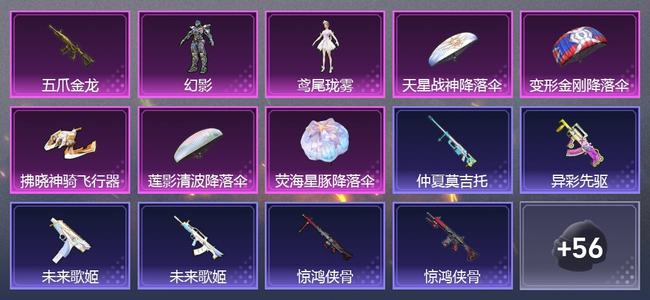 和平精英【苹果版】0载具 1升级枪 2粉装 1尾迹 44套装 17817热力 1印记