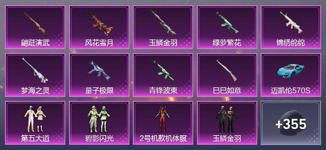 和平精英【苹果版】1载具 9升级枪 7粉装 4尾迹 185套装 89307热力 17印记