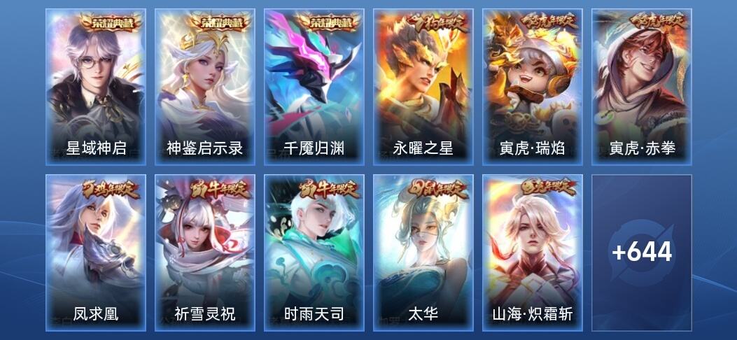 王者荣耀V10 3典藏 111传说 225史诗 661皮肤 至尊星耀IV