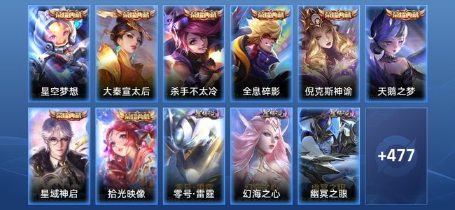 王者荣耀V11 8典藏 9星传说 54传说 175史诗 483皮肤 124英雄 非凡王者