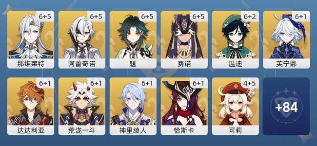 原神337黄 189角色黄 148武器黄 55五星角色 69五星武器 女主 60级