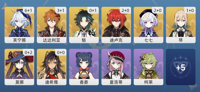 原神30黄 22角色黄 8武器黄 8五星角色 6五星武器 女主 5757级