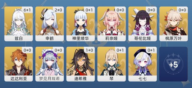 原神28黄 21角色黄 7武器黄 12五星角色 7五星武器 女主 57级