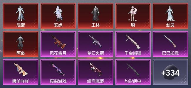 和平精英9载具 29升级枪 17粉装 15尾迹 211套装 119549热力 13印记