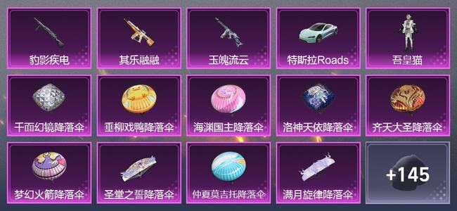 和平精英1载具 3升级枪 1粉装 1尾迹 90套装 37151热力 9印记