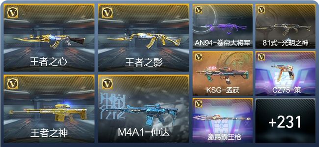 穿越火线：枪战王者V3 11王者武器 240英雄武器 7英雄角色 415万化 专家S