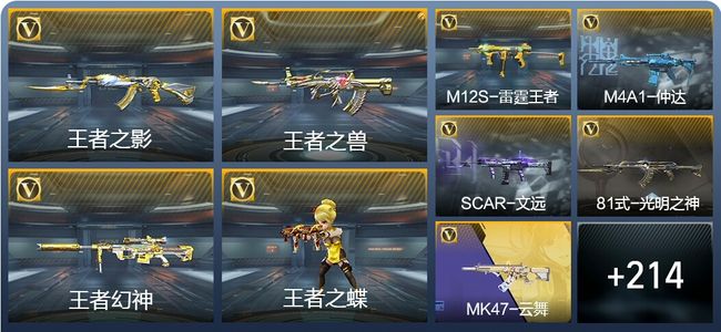 穿越火线：枪战王者7王者武器 223英雄武器 7英雄角色 386万化 枪王