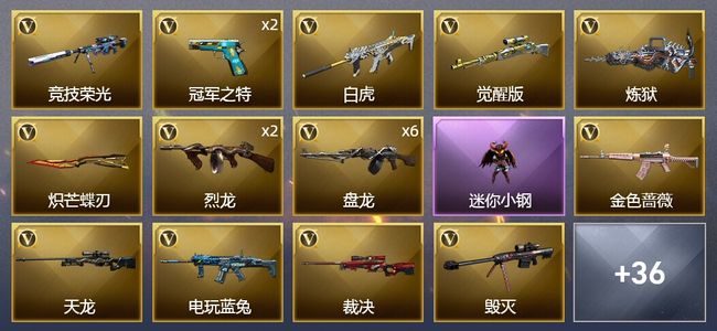 穿越火线（CF）3炫金武器 56V武器 2V角色 19皮肤 可排位 新锐