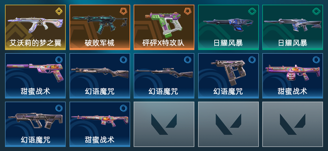 无畏契约2橙皮 1金皮 12皮肤 4970皮肤总价值 135已用源晶