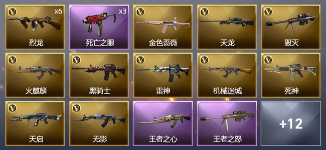 穿越火线（CF）4王者武器 1炫金武器 31V武器 11皮肤 可排位 新锐