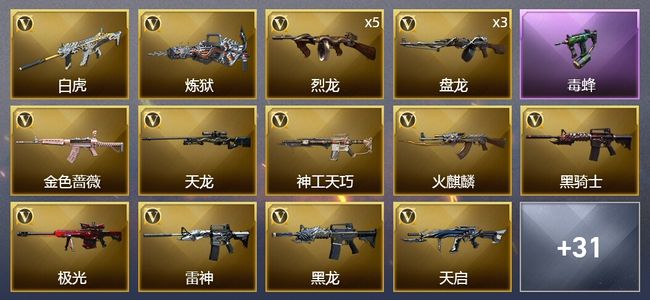 穿越火线（CF）2炫金武器 52V武器 1V角色 11皮肤 可排位 新锐