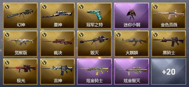 穿越火线（CF）2炫金武器 39V武器 1V角色 16皮肤 可排位